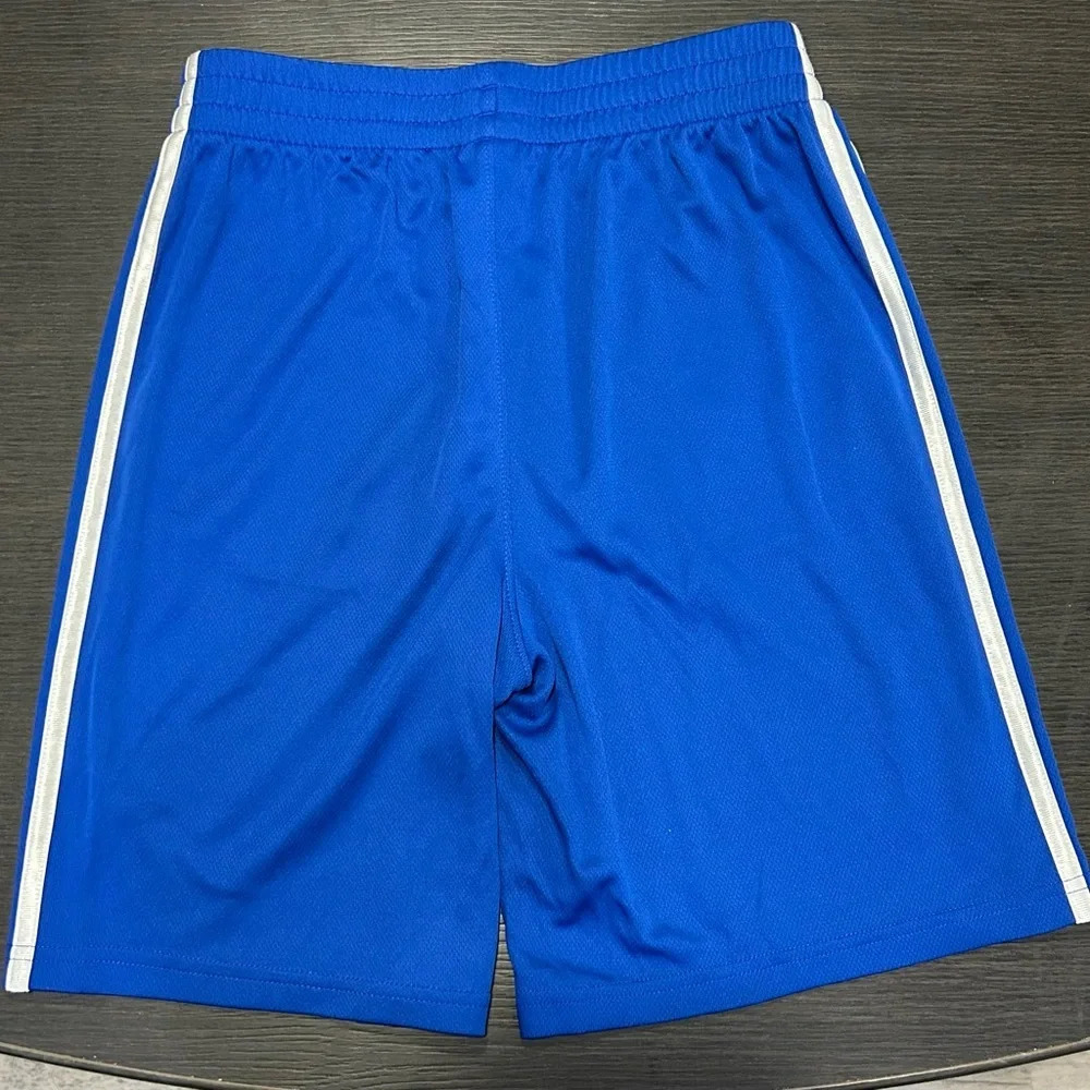 Adidas Youth‎ Boys Blue Athletic Shorts w Pockets Large 14-16 - Picture 2 of 5